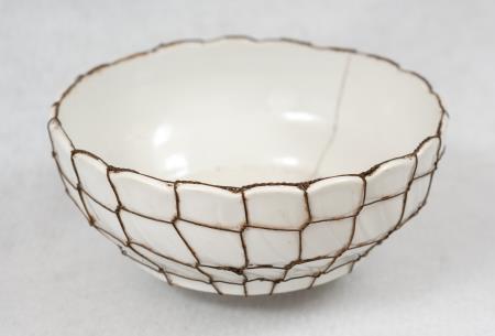 Skleda za juho, okrog 1920, porcelan, žica.